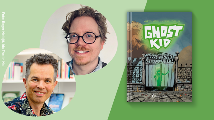 Daniel Thollin och Mårten Melin tillsammans med deras nya bok Ghost kid