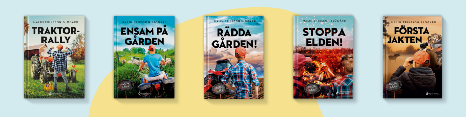 Bild på böckerna i serien Hulta gård