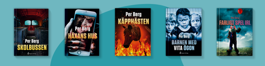 Bild på fem böcker i serien Skräck i skolan