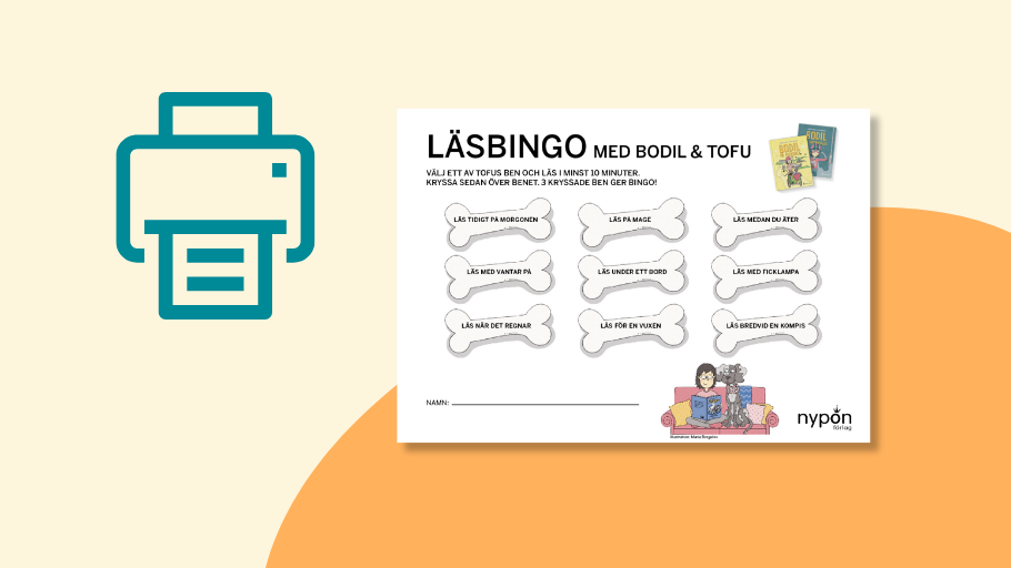 Ladda ner ett läsbingo med Bodil och Tofu